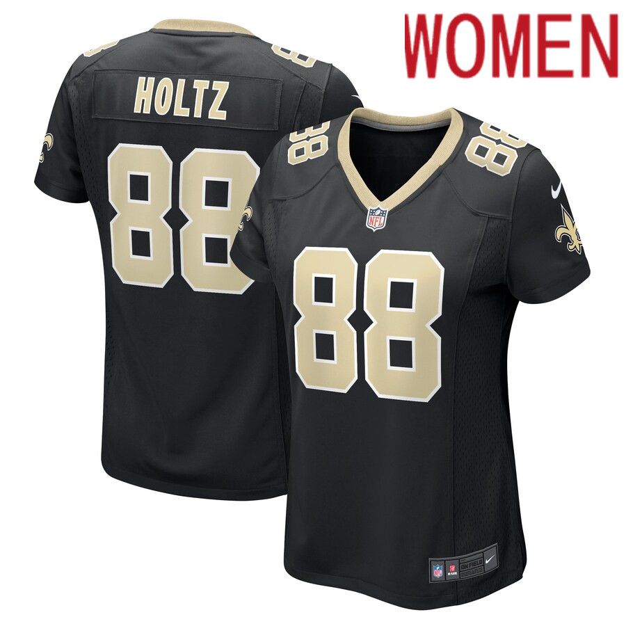 Women New Orleans Saints #88 J.P. Holtz Nike Black Game Player NFL Jersey->customized nfl jersey->Custom Jersey